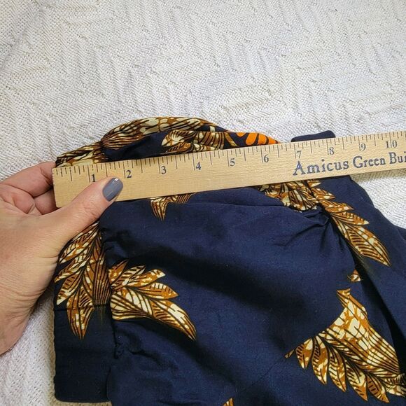 Mae Otti NWOT IDIA African Print Off Shoulder Midi Dress Navy Blue Sz XL No Belt - Picture 16 of 16